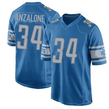 Men's Alex Anzalone Detroit Lions Game Blue Team Color Jersey