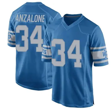 Men's Alex Anzalone Detroit Lions Game Blue Throwback Vapor Untouchable Jersey