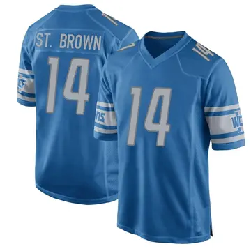 Men's Amon-Ra St. Brown Detroit Lions Game Blue Team Color Jersey