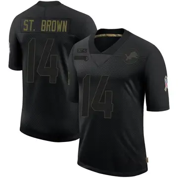 Men's Amon-Ra St. Brown Detroit Lions Limited Black 2020 Salute To Service Jersey