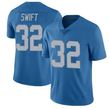 Men's D'Andre Swift Detroit Lions Limited Blue Throwback Vapor Untouchable Jersey