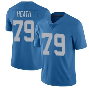Men's Joel Heath Detroit Lions Limited Blue Throwback Vapor Untouchable Jersey