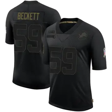 Men's Tavante Beckett Detroit Lions Limited Black 2020 Salute To Service Jersey