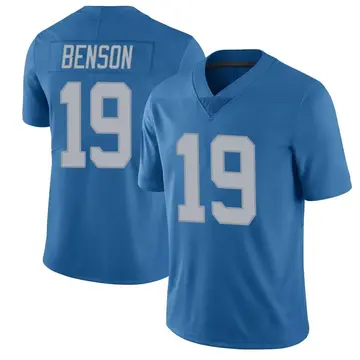 Men's Trinity Benson Detroit Lions Limited Blue Throwback Vapor Untouchable Jersey