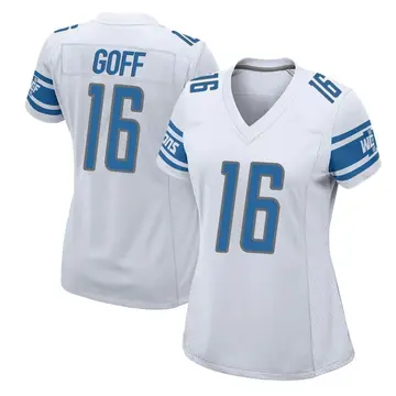 Women's Jared Goff Detroit Lions Game White Jersey