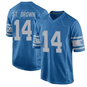 Youth Amon-Ra St. Brown Detroit Lions Game Blue Throwback Vapor Untouchable Jersey