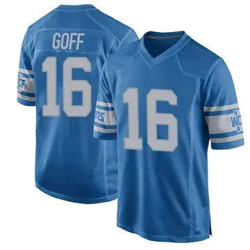 Youth Jared Goff Detroit Lions Game Blue Throwback Vapor Untouchable Jersey