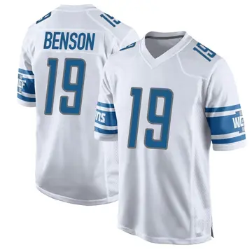 Youth Trinity Benson Detroit Lions Game White Jersey